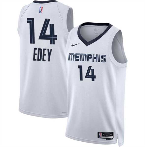 Men%27s Memphis Grizzlies #14 Zach Edey White 2024 Draft Association Edition Stitched Jersey Dzhi